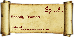 Szondy Andrea névjegykártya