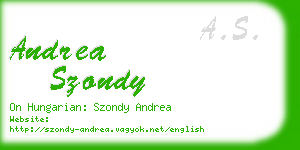 andrea szondy business card